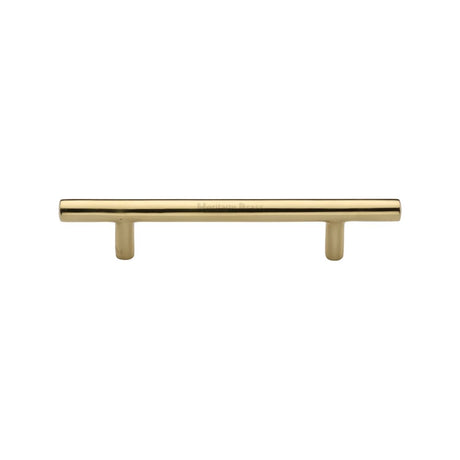 This is an image of a Heritage Brass - Cabinet Pull T-Bar Design 101mm CTC Polished Brass Finish, c0361-101-pb that is available to order from Trade Door Handles in Kendal.