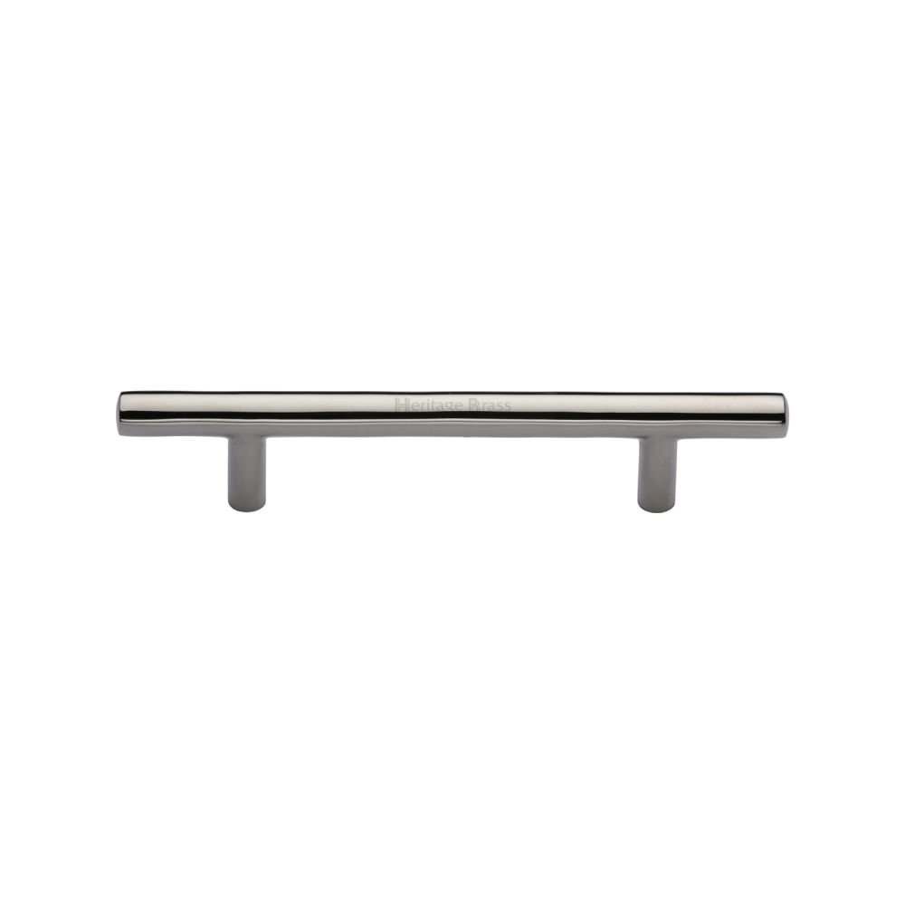 This is an image of a Heritage Brass - Cabinet Pull T-Bar Design 101mm CTC Polished Nickel Finish, c0361-101-pnf that is available to order from Trade Door Handles in Kendal.