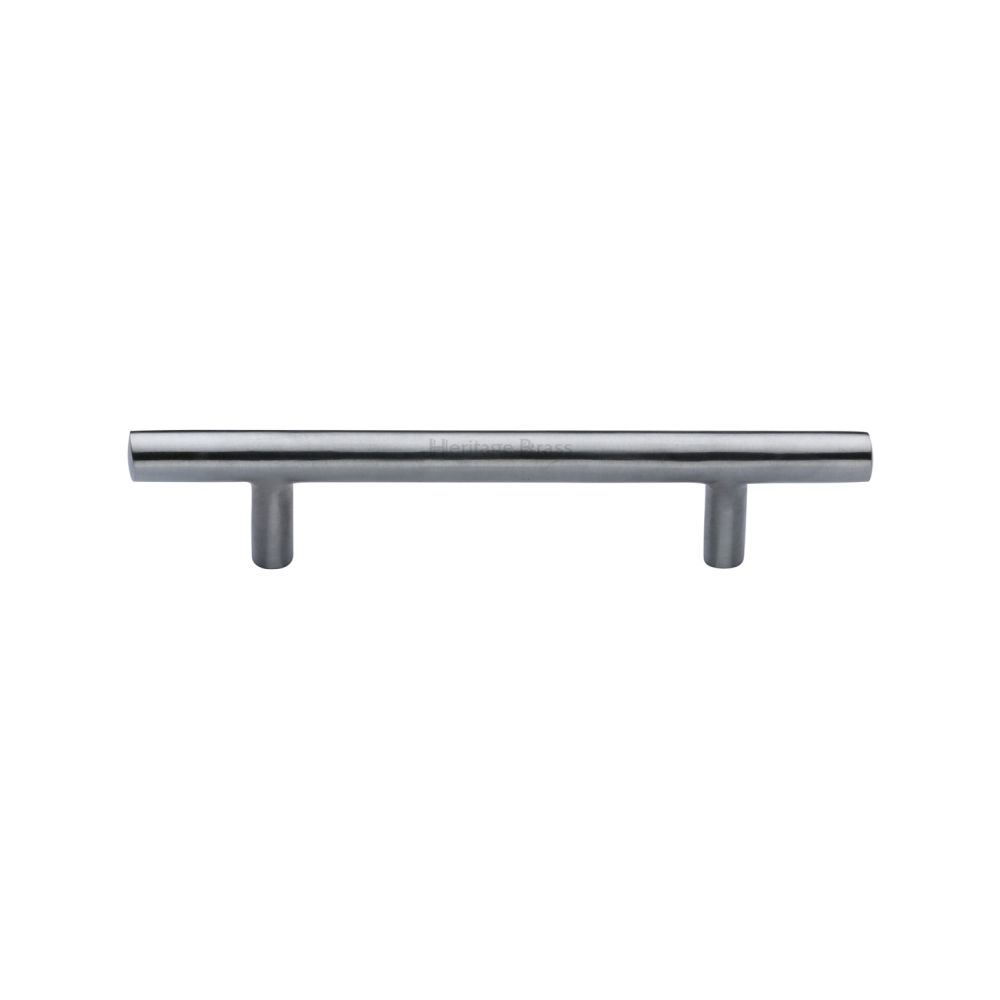 This is an image of a Heritage Brass - Cabinet Pull T-Bar Design 101mm CTC Satin Chrome Finish, c0361-101-sc that is available to order from Trade Door Handles in Kendal.