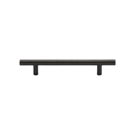 This is an image of a Heritage Brass - Cabinet Pull T-Bar Design 128mm CTC Matt Bronze Finish, c0361-128-mb that is available to order from Trade Door Handles in Kendal.