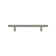 This is an image of a Heritage Brass - Cabinet Pull T-Bar Design 128mm CTC Polished Nickel Finish, c0361-128-pnf that is available to order from Trade Door Handles in Kendal.