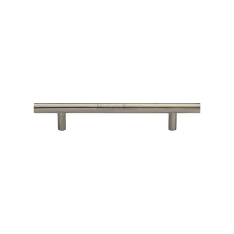 This is an image of a Heritage Brass - Cabinet Pull T-Bar Design 128mm CTC Satin Nickel Finish, c0361-128-sn that is available to order from Trade Door Handles in Kendal.