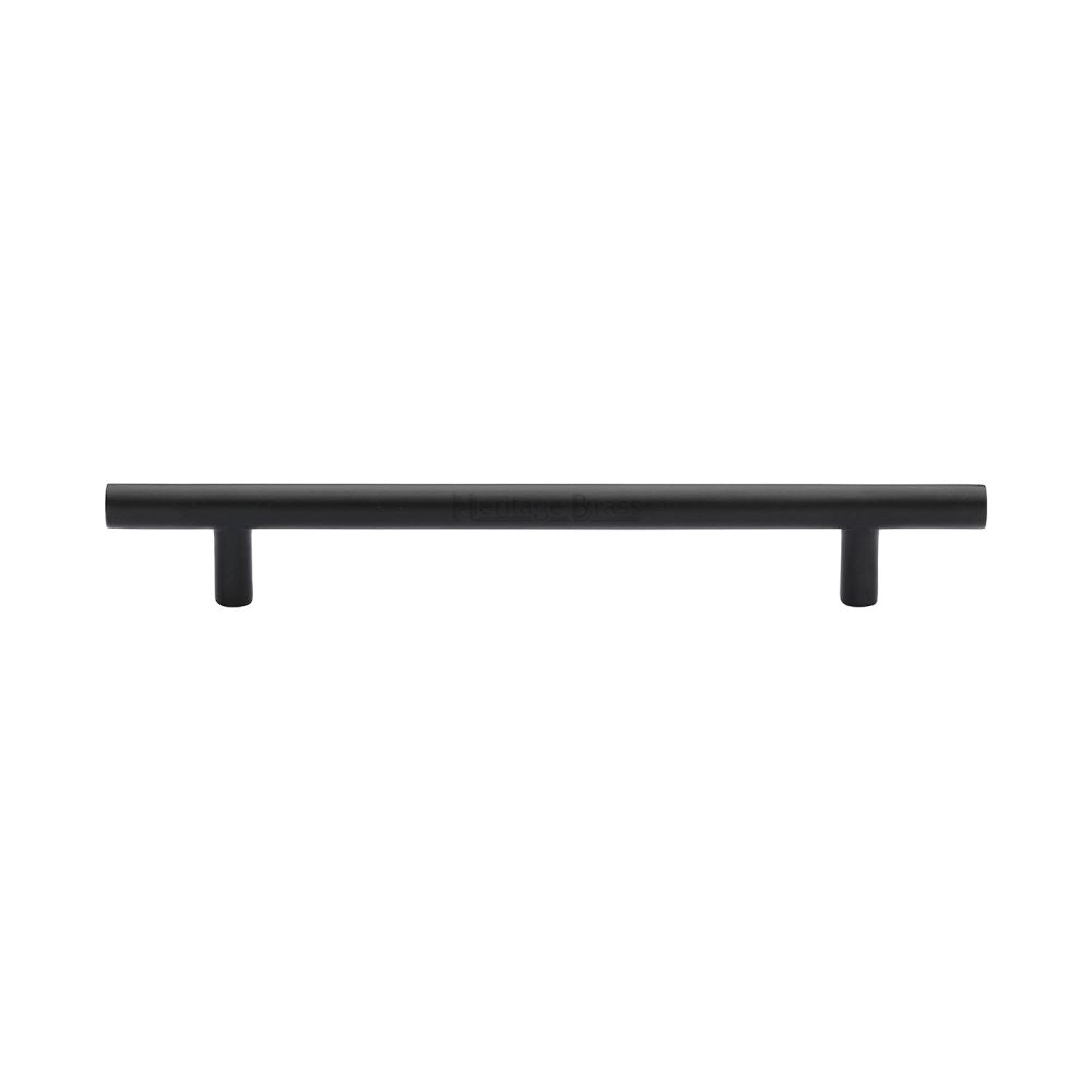 This is an image of a Heritage Brass - Cabinet Pull T-Bar Design 160mm CTC Matt Black Finish, c0361-160-bkmt that is available to order from Trade Door Handles in Kendal.