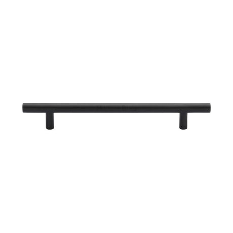 This is an image of a Heritage Brass - Cabinet Pull T-Bar Design 160mm CTC Matt Black Finish, c0361-160-bkmt that is available to order from Trade Door Handles in Kendal.