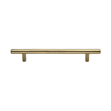 This is an image of a Heritage Brass - Cabinet Pull T-Bar Design 160mm CTC Polished Brass Finish, c0361-160-pb that is available to order from Trade Door Handles in Kendal.