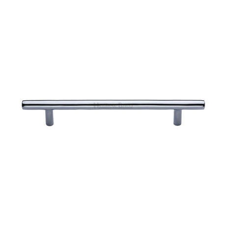 This is an image of a Heritage Brass - Cabinet Pull T-Bar Design 160mm CTC Polished Chrome Finish, c0361-160-pc that is available to order from Trade Door Handles in Kendal.