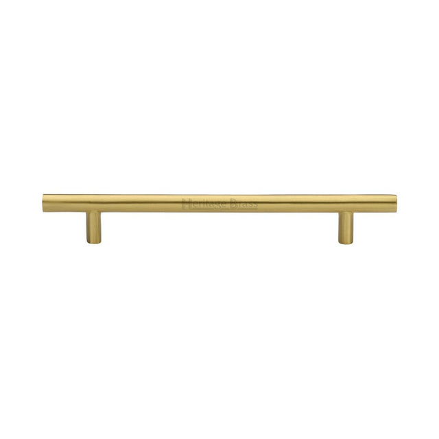 This is an image of a Heritage Brass - Cabinet Pull T-Bar Design 160mm CTC Satin Brass Finish, c0361-160-sb that is available to order from Trade Door Handles in Kendal.