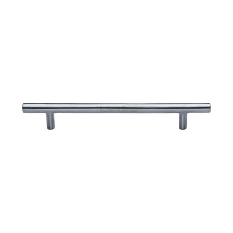 This is an image of a Heritage Brass - Cabinet Pull T-Bar Design 160mm CTC Satin Chrome Finish, c0361-160-sc that is available to order from Trade Door Handles in Kendal.