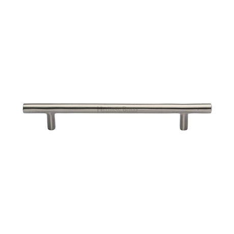 This is an image of a Heritage Brass - Cabinet Pull T-Bar Design 160mm CTC Satin Nickel Finish, c0361-160-sn that is available to order from Trade Door Handles in Kendal.