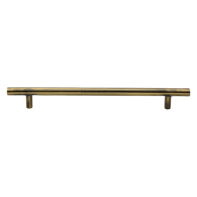 This is an image of a Heritage Brass - Cabinet Pull T-Bar Design 203mm CTC Antique Brass Finish, c0361-203-at that is available to order from Trade Door Handles in Kendal.