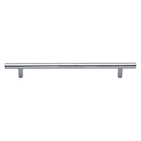 This is an image of a Heritage Brass - Cabinet Pull T-Bar Design 203mm CTC Polished Chrome Finish, c0361-203-pc that is available to order from Trade Door Handles in Kendal.