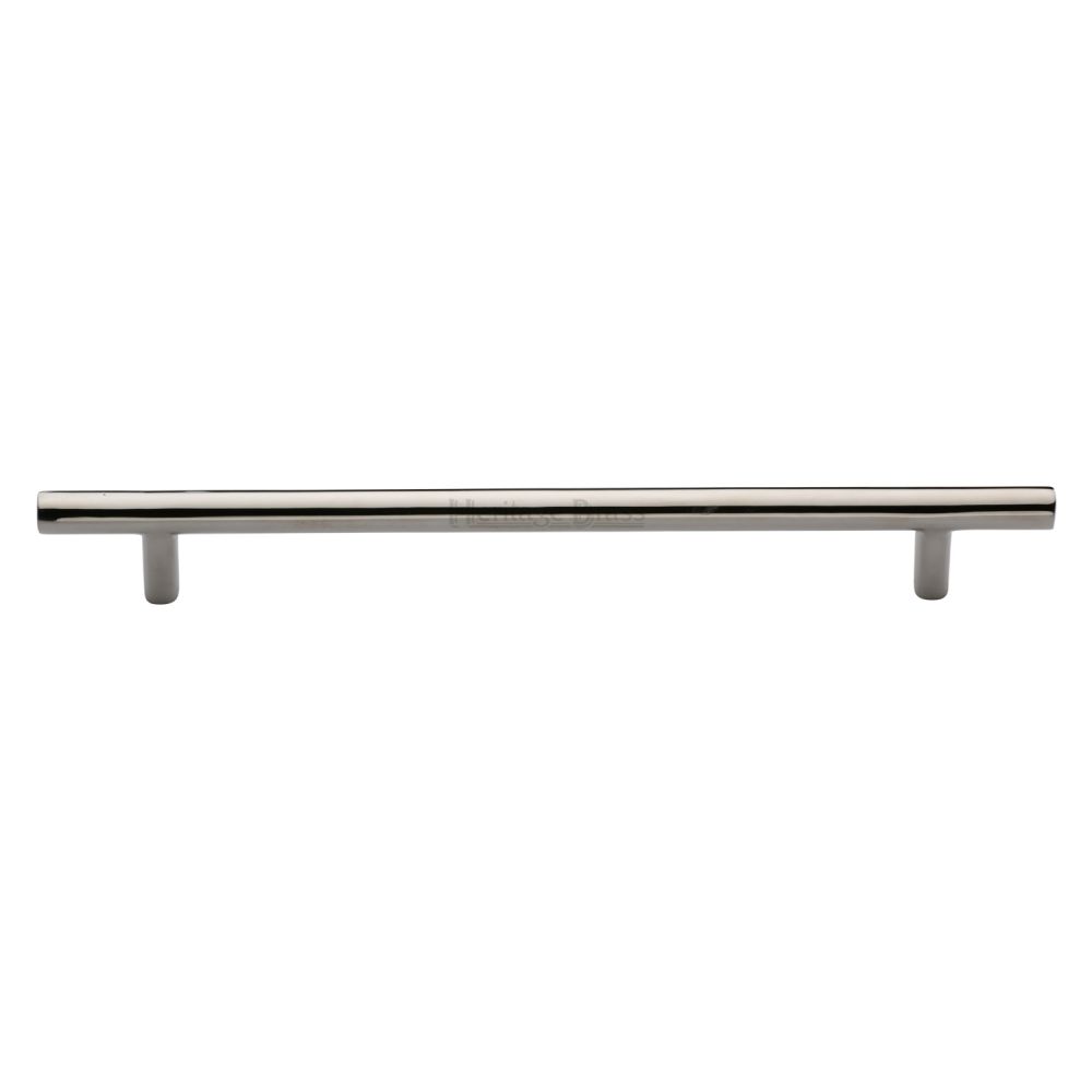 This is an image of a Heritage Brass - Cabinet Pull T-Bar Design 203mm CTC Polished Nickel Finish, c0361-203-pnf that is available to order from Trade Door Handles in Kendal.