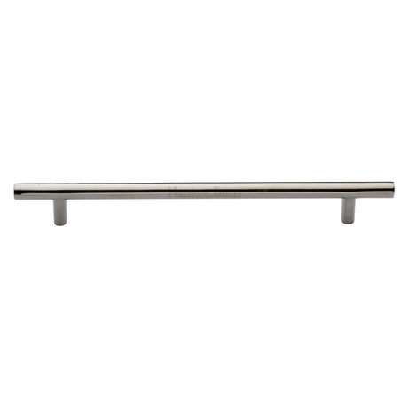 This is an image of a Heritage Brass - Cabinet Pull T-Bar Design 203mm CTC Polished Nickel Finish, c0361-203-pnf that is available to order from Trade Door Handles in Kendal.