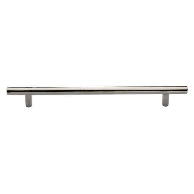 This is an image of a Heritage Brass - Cabinet Pull T-Bar Design 203mm CTC Polished Nickel Finish, c0361-203-pnf that is available to order from Trade Door Handles in Kendal.