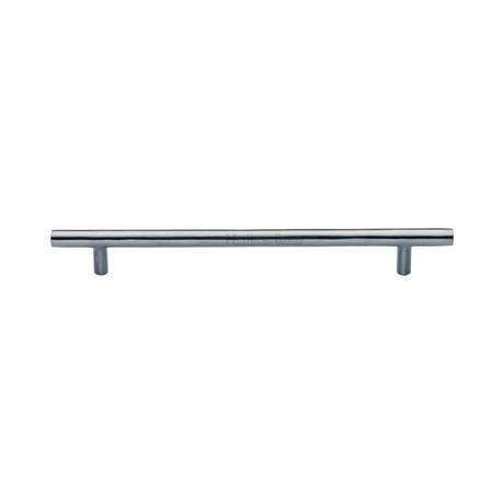 This is an image of a Heritage Brass - Cabinet Pull T-Bar Design 203mm CTC Satin Chrome Finish, c0361-203-sc that is available to order from Trade Door Handles in Kendal.