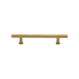 This is an image of a Heritage Brass - Cabinet Pull T-Bar Design with 16mm Rose 128mm CTC Satin Brass F, c0362-128-sb that is available to order from Trade Door Handles in Kendal.