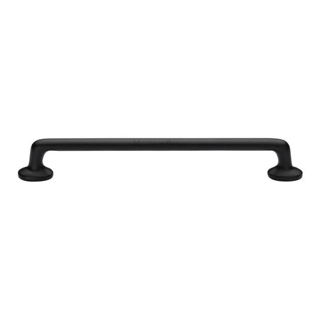 This is an image of a Heritage Brass - Cabinet Pull Traditional Design 203mm CTC Matt Black Finish, c0376-203-bkmt that is available to order from Trade Door Handles in Kendal.