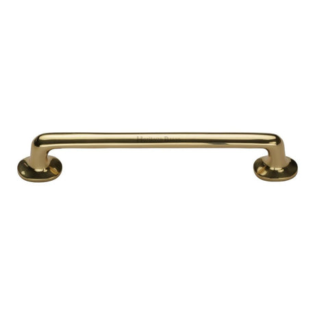 This is an image of a Heritage Brass - Cabinet Pull Traditional Design 203mm CTC Polished Brass Finish, c0376-203-pb that is available to order from Trade Door Handles in Kendal.