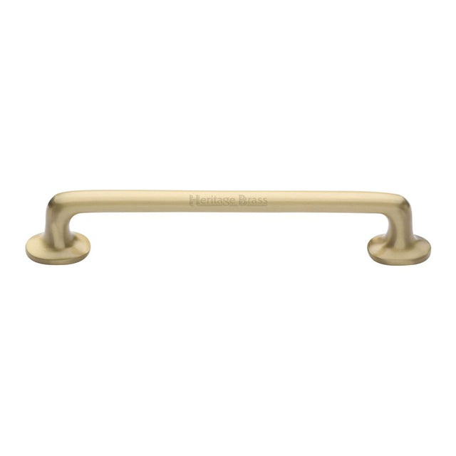 This is an image of a Heritage Brass - Cabinet Pull Traditional Design 203mm CTC Satin Brass Finish, c0376-203-sb that is available to order from Trade Door Handles in Kendal.