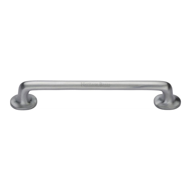 This is an image of a Heritage Brass - Cabinet Pull Traditional Design 203mm CTC Satin Chrome Finish, c0376-203-sc that is available to order from Trade Door Handles in Kendal.