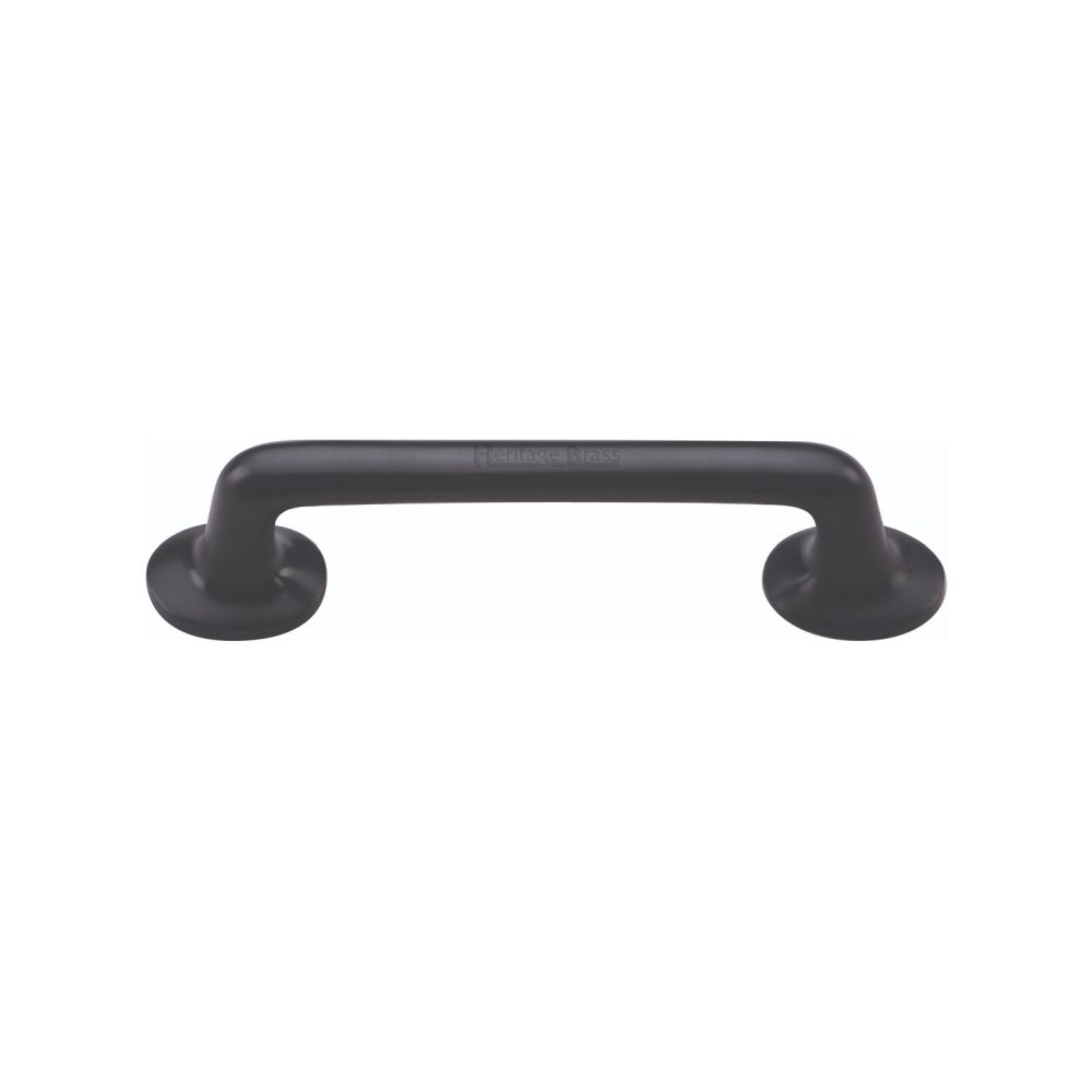 This is an image of a Heritage Brass - Cabinet Pull Traditional Design 96mm CTC Matt Black Finish, c0376-96-bkmt that is available to order from Trade Door Handles in Kendal.