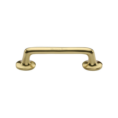 This is an image of a Heritage Brass - Cabinet Pull Traditional Design 96mm CTC Polished Brass Finish, c0376-96-pb that is available to order from Trade Door Handles in Kendal.