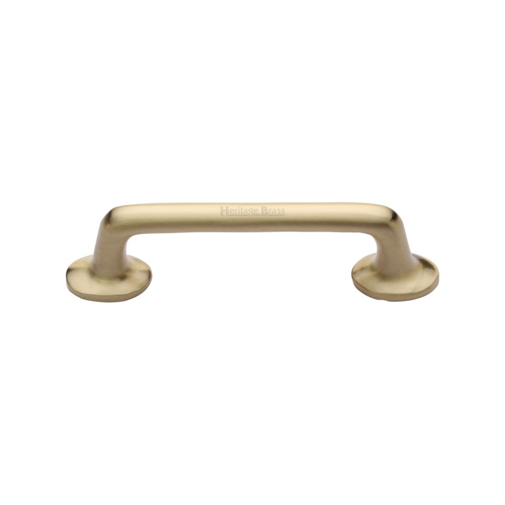 This is an image of a Heritage Brass - Cabinet Pull Traditional Design 96mm CTC Satin Brass Finish, c0376-96-sb that is available to order from Trade Door Handles in Kendal.