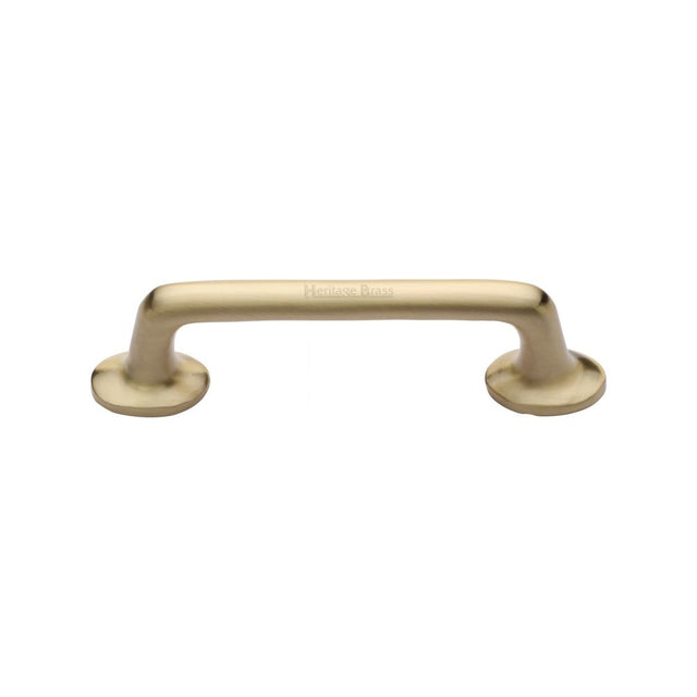 This is an image of a Heritage Brass - Cabinet Pull Traditional Design 96mm CTC Satin Brass Finish, c0376-96-sb that is available to order from Trade Door Handles in Kendal.