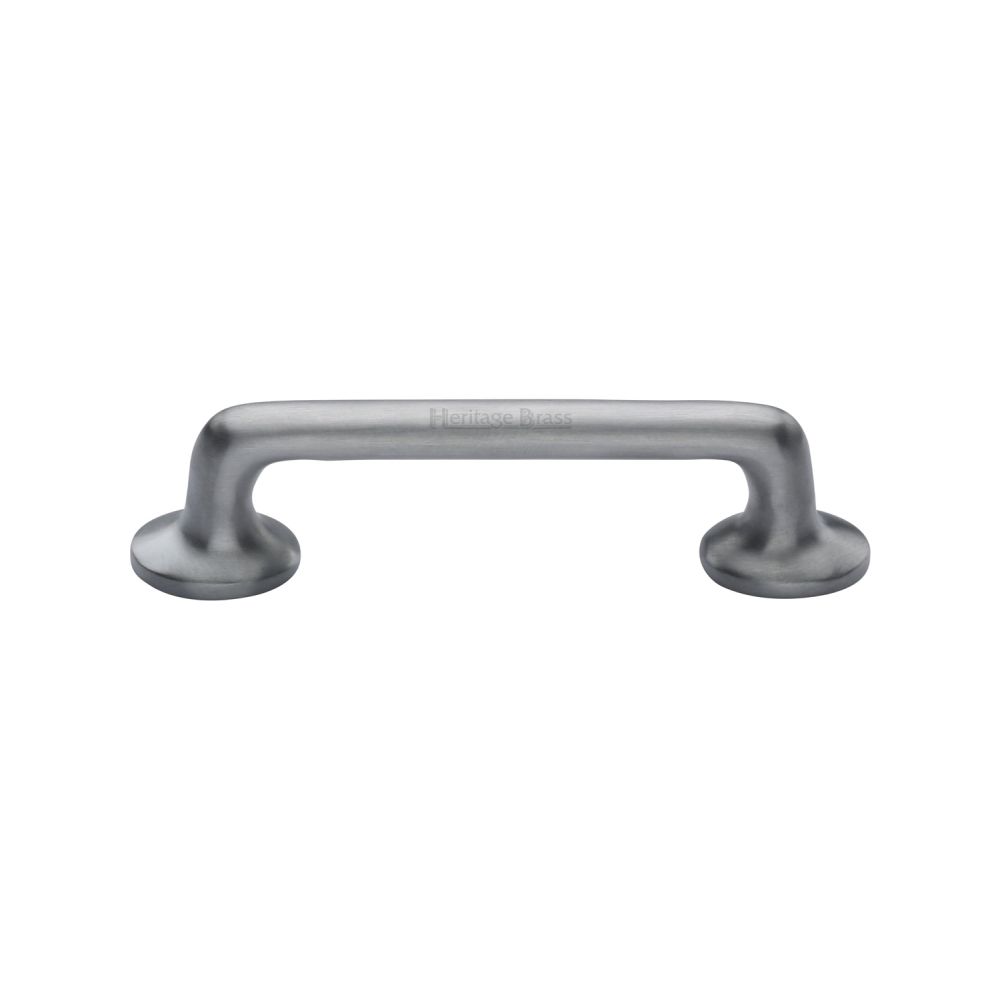 This is an image of a Heritage Brass - Cabinet Pull Traditional Design 96mm CTC Satin Chrome Finish, c0376-96-sc that is available to order from Trade Door Handles in Kendal.