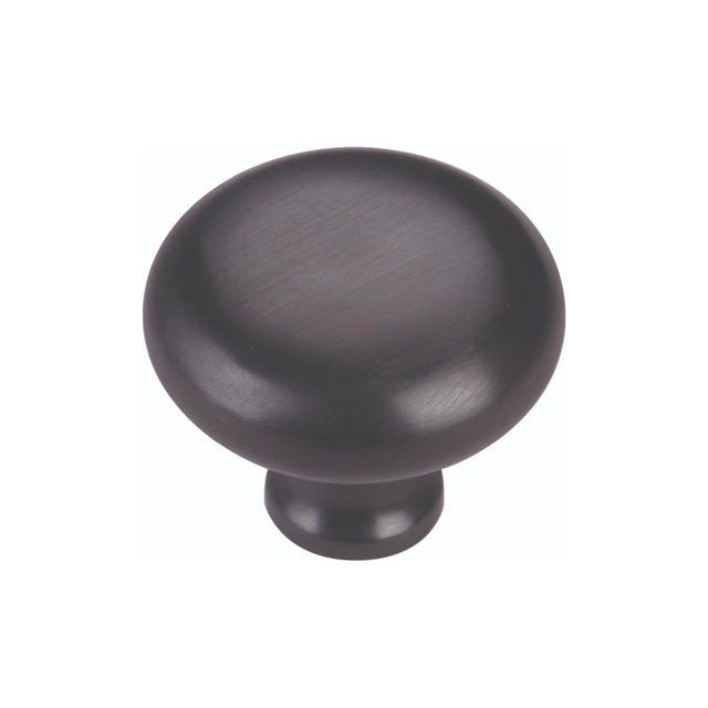 This is an image of a Heritage Brass - Cabinet Knob Victorian Round Design 32mm Matt Black Finish, c113-32-bkmt that is available to order from Trade Door Handles in Kendal.