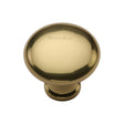 This is an image of a Heritage Brass - Cabinet Knob Victorian Round Design 32mm Polished Brass Finish, c113-32-pb that is available to order from Trade Door Handles in Kendal.