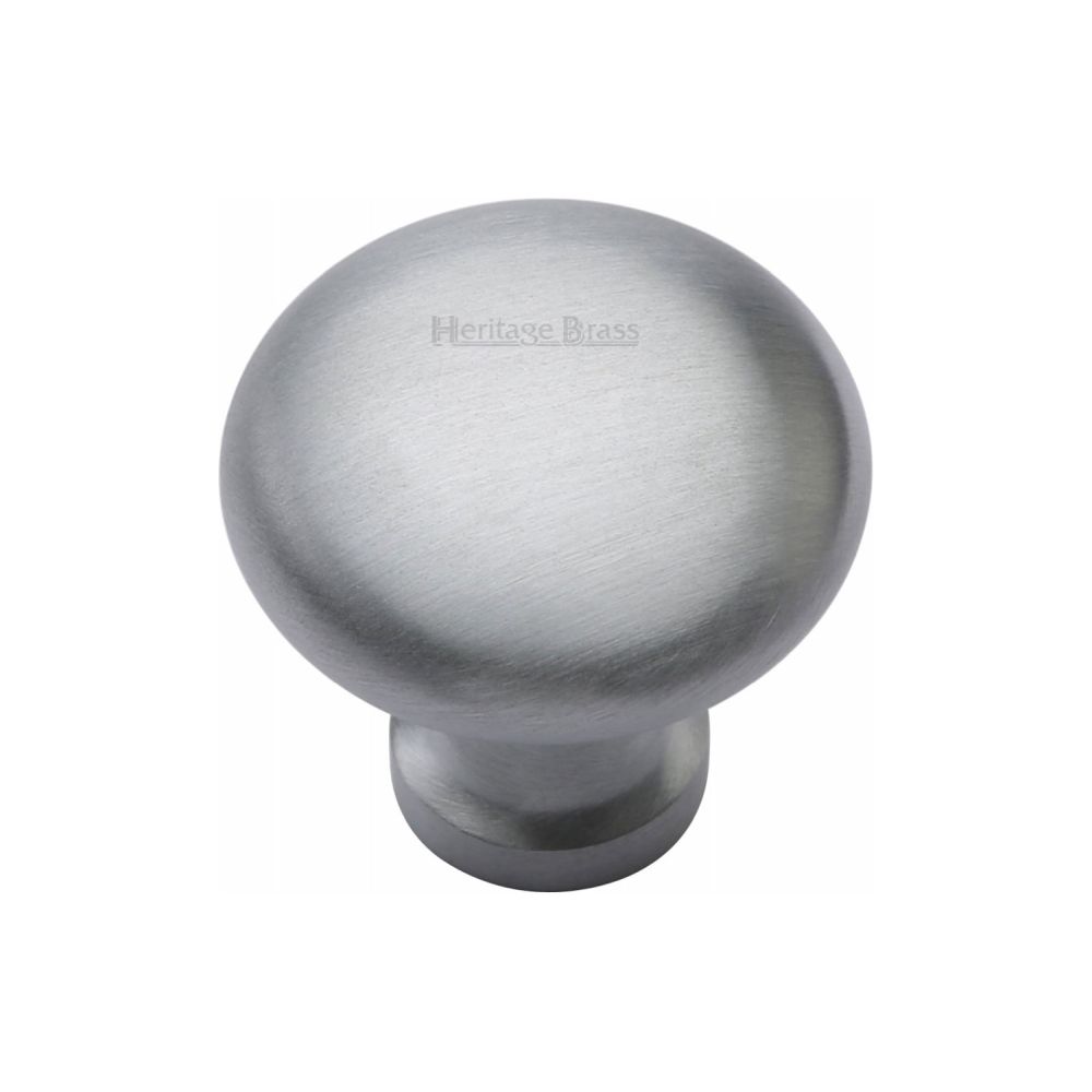 This is a image of a Heritage Brass - Cabinet Knob Victorian Round Design 32mm Sat. Chrome Finish that is available to order from Trade Door Handles in Kendal