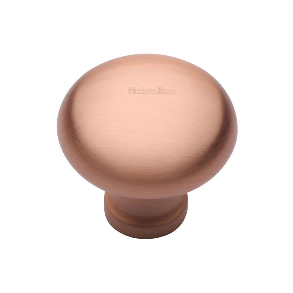 This is an image of a Heritage Brass - Cabinet Knob Victorian Round Design 32mm Satin Rose Gold Finish, c113-32-srg that is available to order from Trade Door Handles in Kendal.