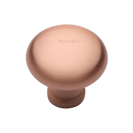 This is an image of a Heritage Brass - Cabinet Knob Victorian Round Design 32mm Satin Rose Gold Finish, c113-32-srg that is available to order from Trade Door Handles in Kendal.