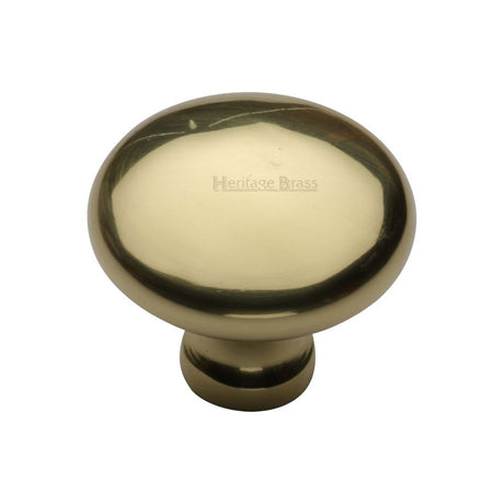 This is an image of a Heritage Brass - Cabinet Knob Victorian Round Design 38mm Polished Brass Finish, c113-38-pb that is available to order from Trade Door Handles in Kendal.