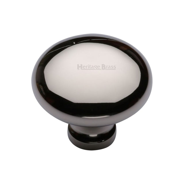 This is a image of a Heritage Brass - Cabinet Knob Victorian Round Design 38mm Pol. Nickel Finish that is available to order from Trade Door Handles in Kendal