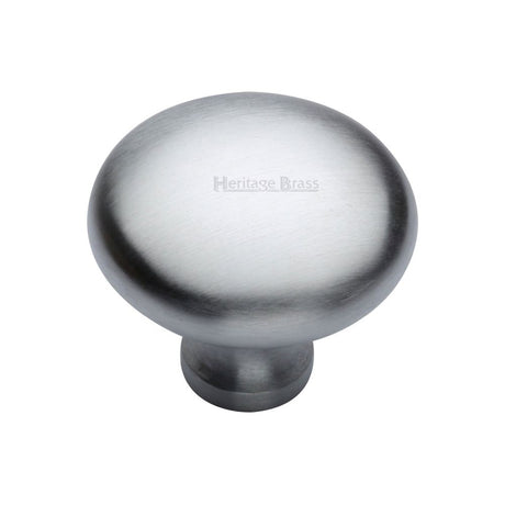 This is an image of a Heritage Brass - Cabinet Knob Victorian Round Design 38mm Satin Chrome Finish, c113-38-sc that is available to order from Trade Door Handles in Kendal.