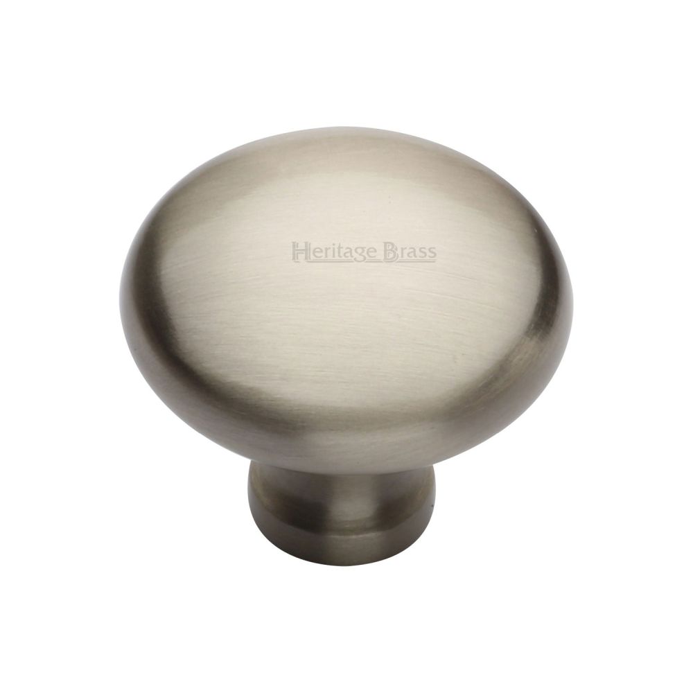 This is an image of a Heritage Brass - Cabinet Knob Victorian Round Design 38mm Satin Nickel Finish, c113-38-sn that is available to order from Trade Door Handles in Kendal.