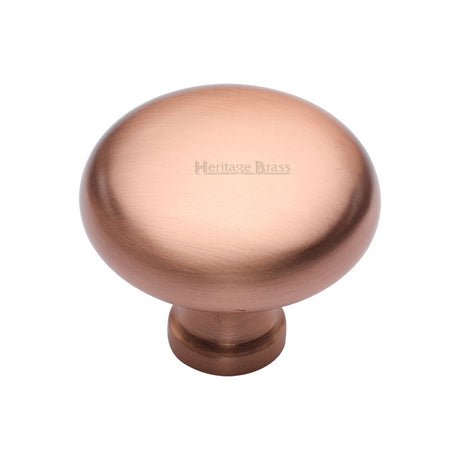 This is an image of a Heritage Brass - Cabinet Knob Victorian Round Design 38mm Satin Rose Gold Finish, c113-38-srg that is available to order from Trade Door Handles in Kendal.