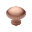 This is a image of a Heritage Brass - Cabinet Knob Victorian Oval Design 32mm Sat. Rose Gold Finish that is available to order from Trade Door Handles in Kendal