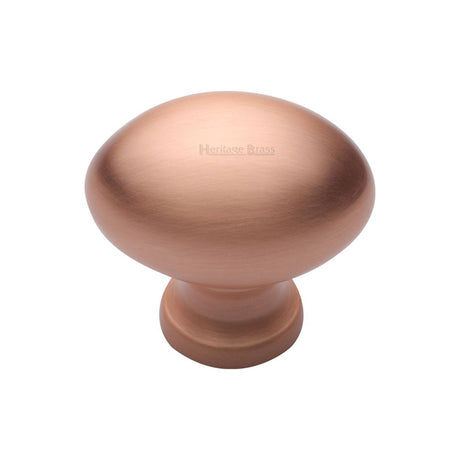 This is an image of a Heritage Brass - Cabinet Knob Victorian Oval Design 32mm Satin Rose Gold Finish, c114-32-srg that is available to order from Trade Door Handles in Kendal.