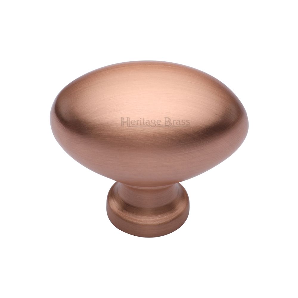 This is an image of a Heritage Brass - Cabinet Knob Victorian Oval Design 38mm Satin Rose Gold Finish, c114-38-srg that is available to order from Trade Door Handles in Kendal.