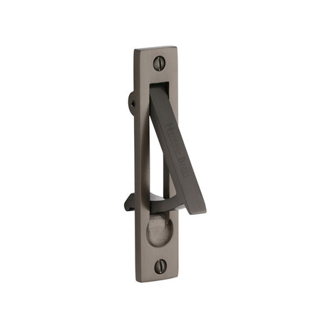 This is an image of a Heritage Brass - Pocket Door Edge Pull Matt Bronze Finish, c1165-mb that is available to order from Trade Door Handles in Kendal.