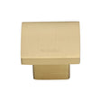 This is an image of a Heritage Brass - Cabinet Knob Classic Square Design 32mm Satin Brass Finish, c1254-32-sb that is available to order from Trade Door Handles in Kendal.