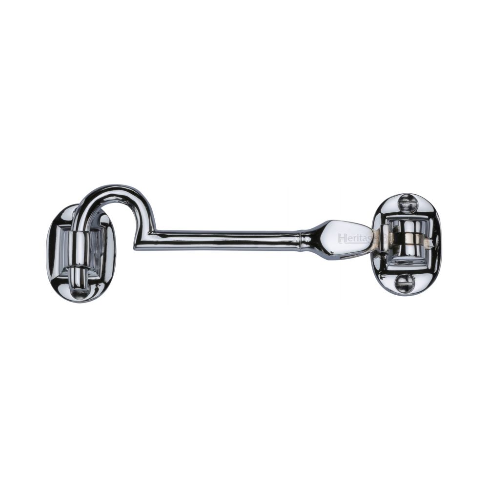 This is a image of a Heritage Brass - Cabin Hook 4" Pol. Chrome Finish that is available to order from Trade Door Handles in Kendal