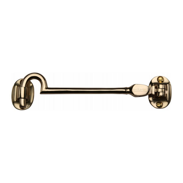 This is a image of a Heritage Brass - Cabin Hook 6" Pol. Brass Finish that is available to order from Trade Door Handles in Kendal