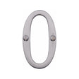 This is an image of a Heritage Brass - Numeral 0 Face Fix 76mm (3") Satin Chrome Finish, c1560-0-sc that is available to order from Trade Door Handles in Kendal.