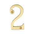 This is an image of a Heritage Brass - Numeral 2 Face Fix 76mm (3") Satin Brass Finish, c1560-2-sb that is available to order from Trade Door Handles in Kendal.