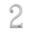 This is an image of a Heritage Brass - Numeral 2 Face Fix 76mm (3") Satin Chrome Finish, c1560-2-sc that is available to order from Trade Door Handles in Kendal.