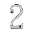 This is an image of a Heritage Brass - Numeral 2 Face Fix 76mm (3") Satin Nickel Finish, c1560-2-sn that is available to order from Trade Door Handles in Kendal.